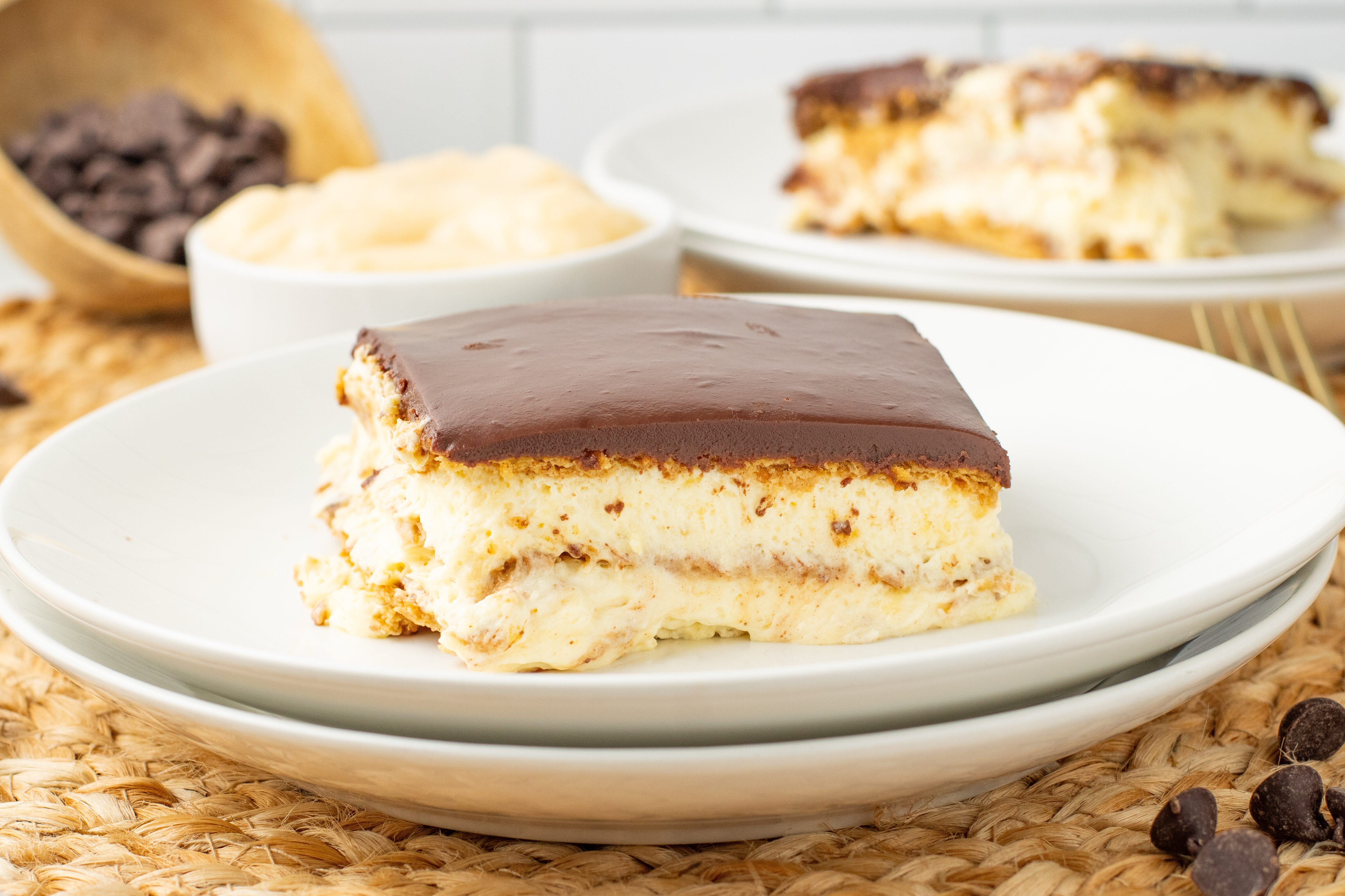 slice of chocolate eclair cake