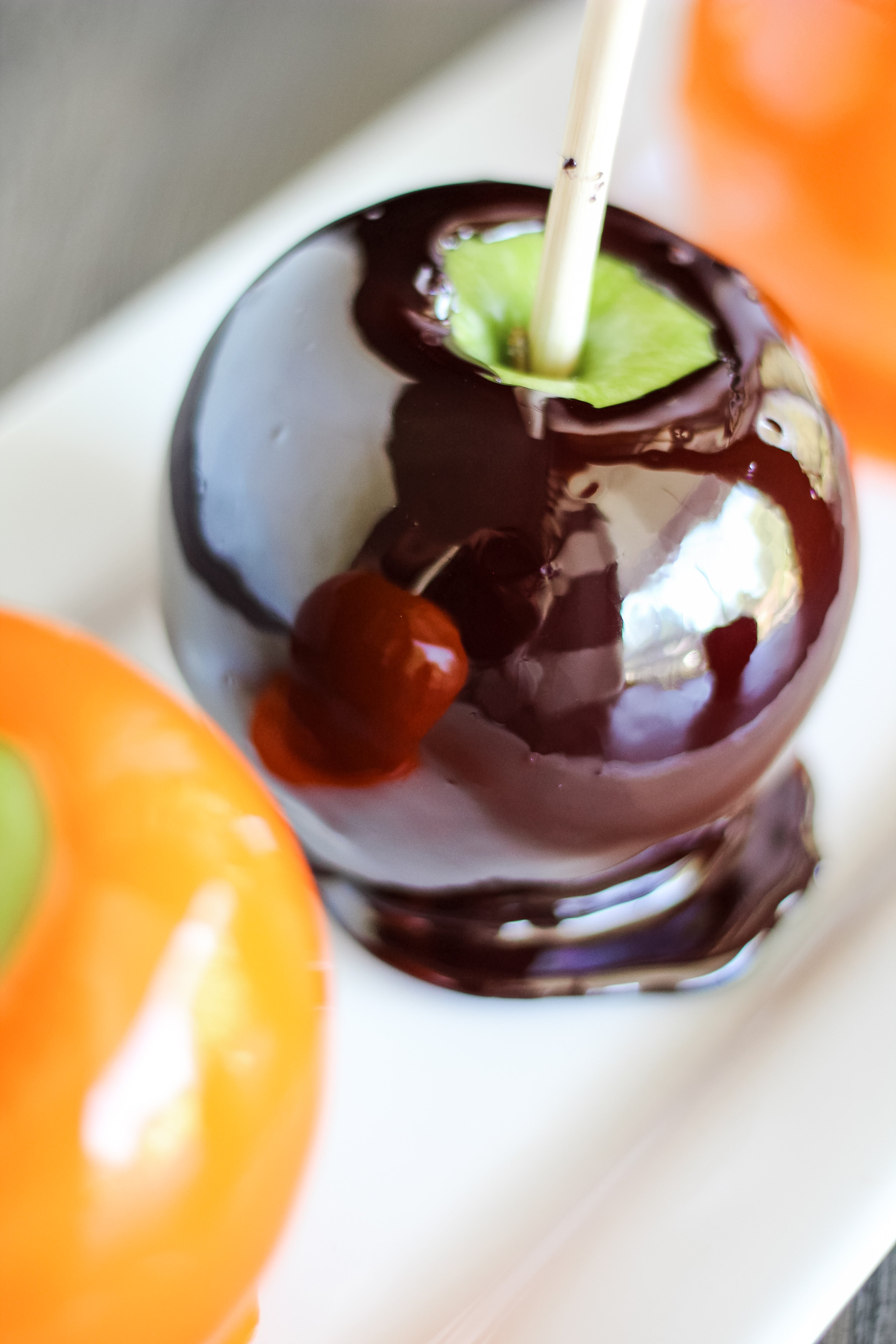 black candy apple for halloween