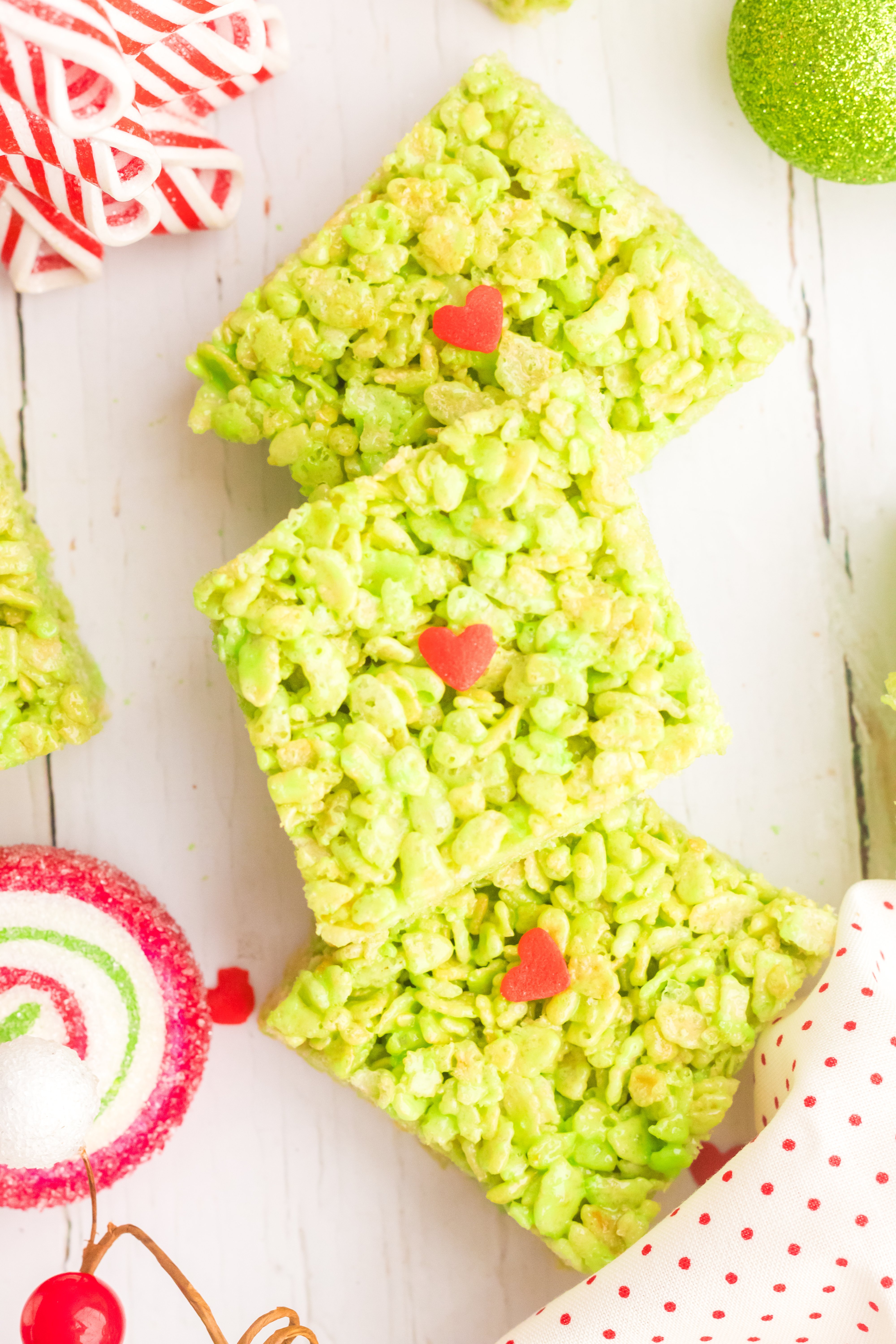 grinch rice krispie treats