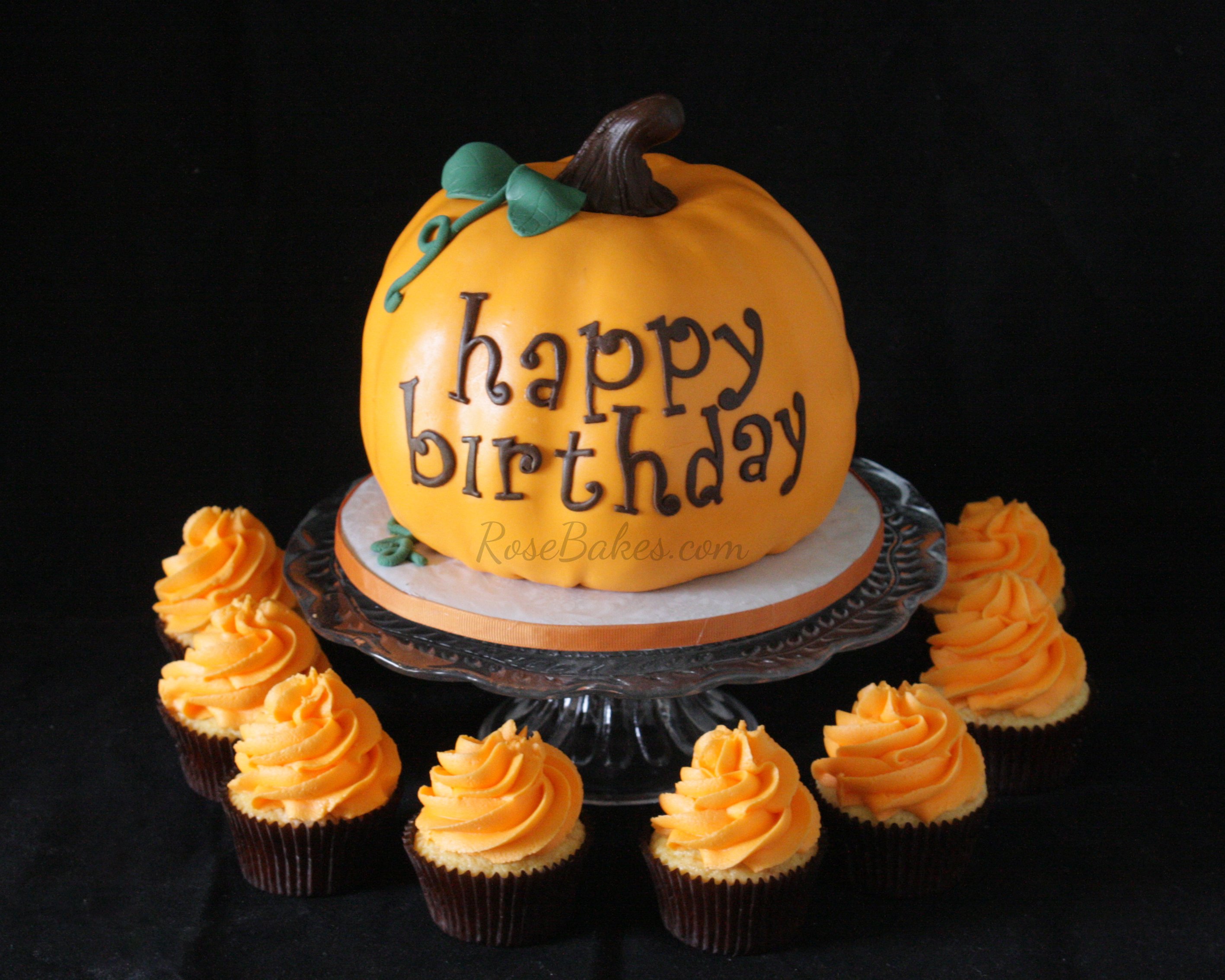 happy birthday pumpkin cake
