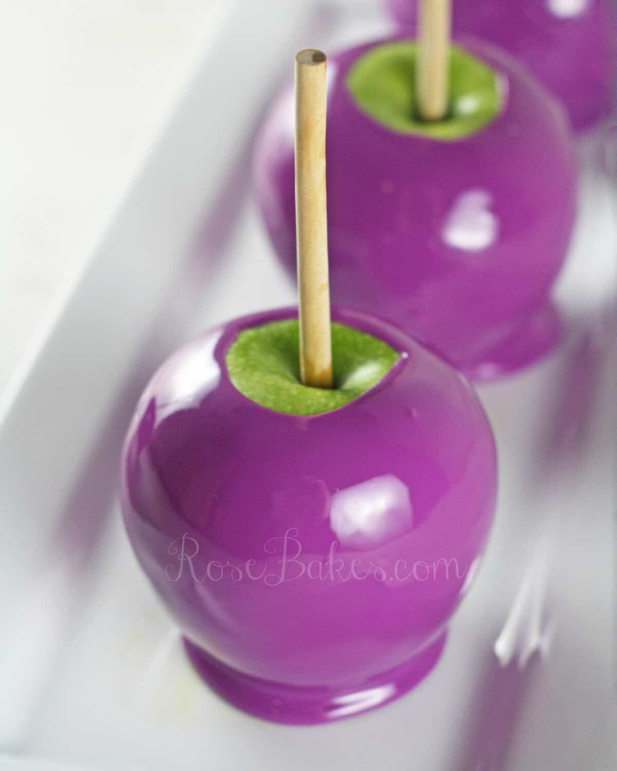 purple candy apples for halloween