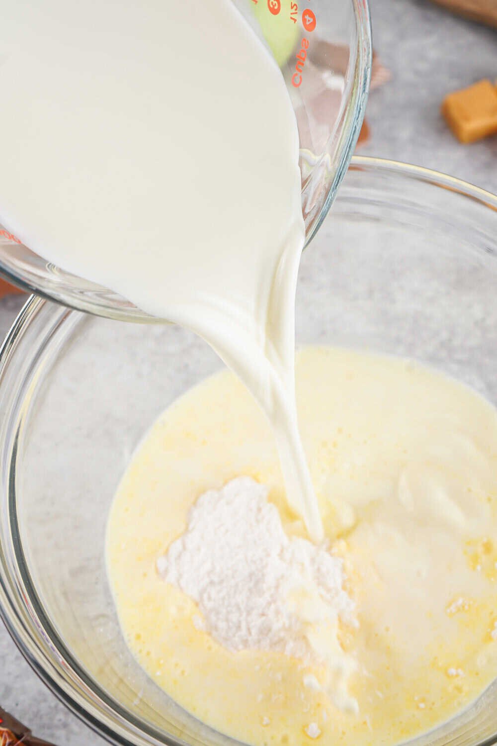 milk added to pudding mix