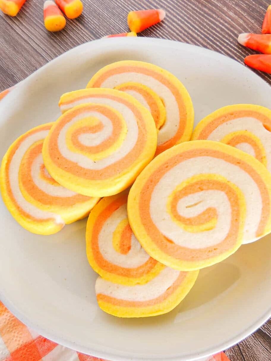 candy corn pinwheel cookies