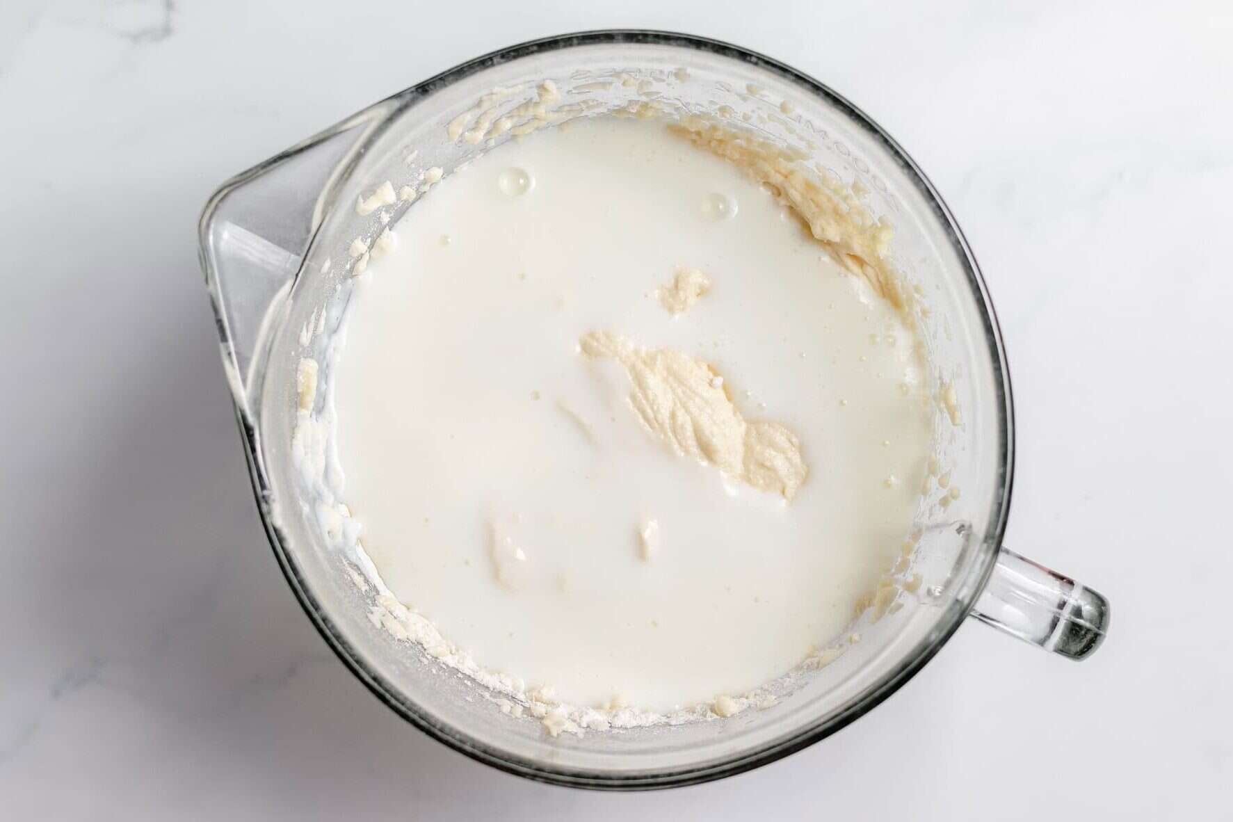 remaining buttermilk added to bowl