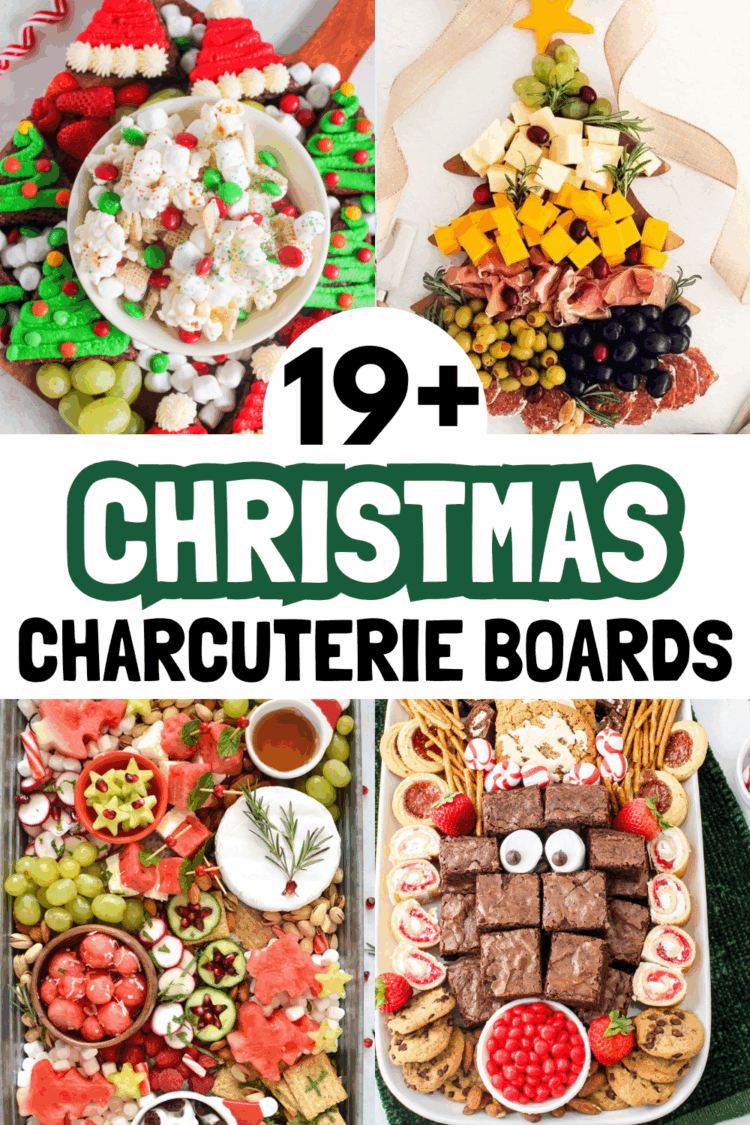 CHRISTMAS CHARCUTERIE BOARDS COLLAGE WITH TEXT OVERLAY