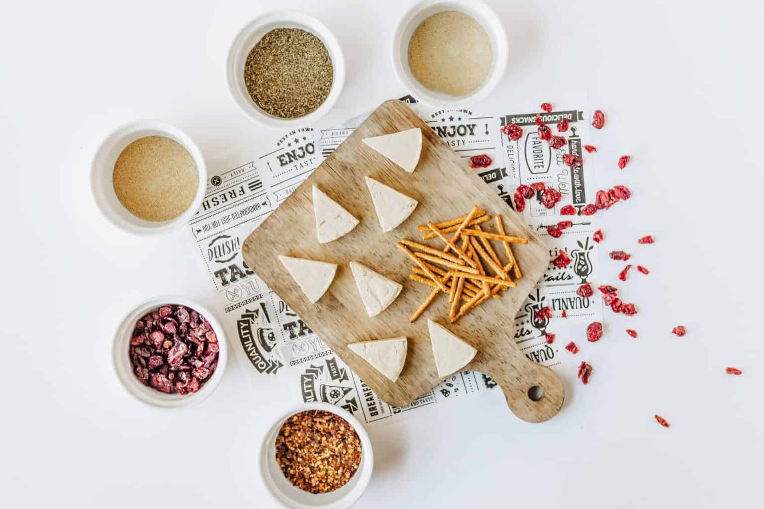 ingredients for christmas tree cheese wedges