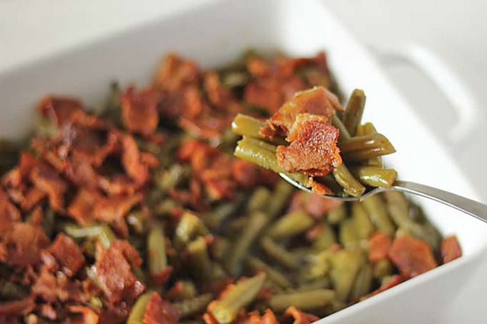 green beans with bacon and brown sugar