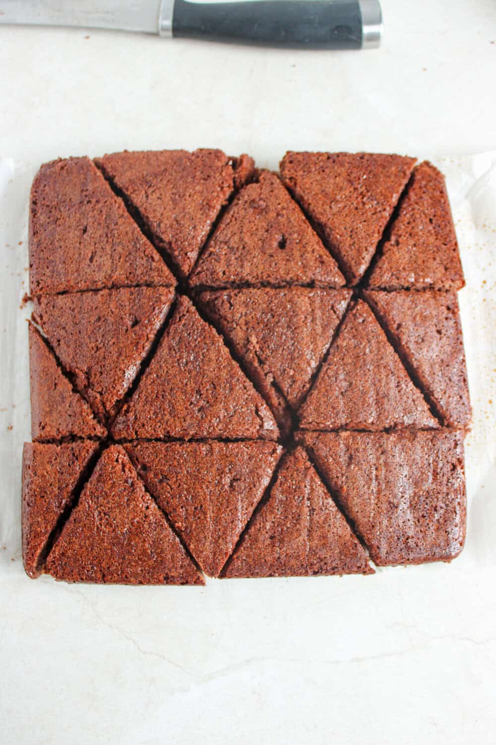 brownies cut into triangles