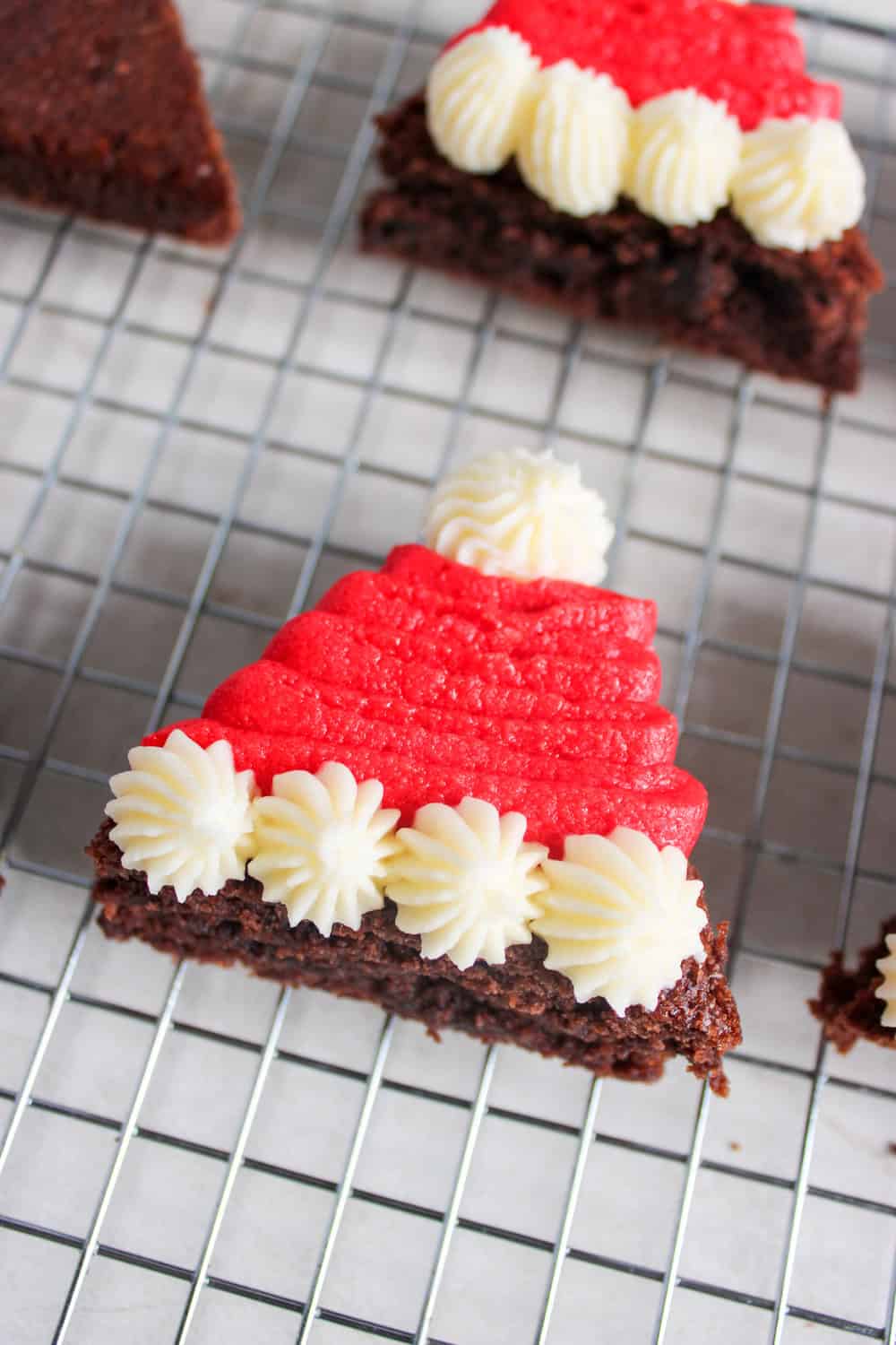 santa hat brownies