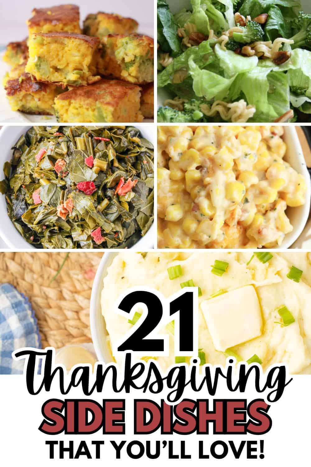 collage of thanksgiving side dishes