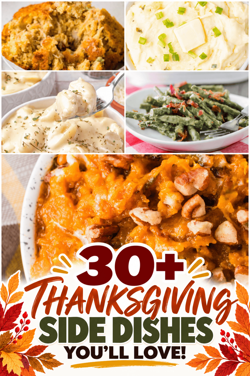 collage of thanksgiving sides
