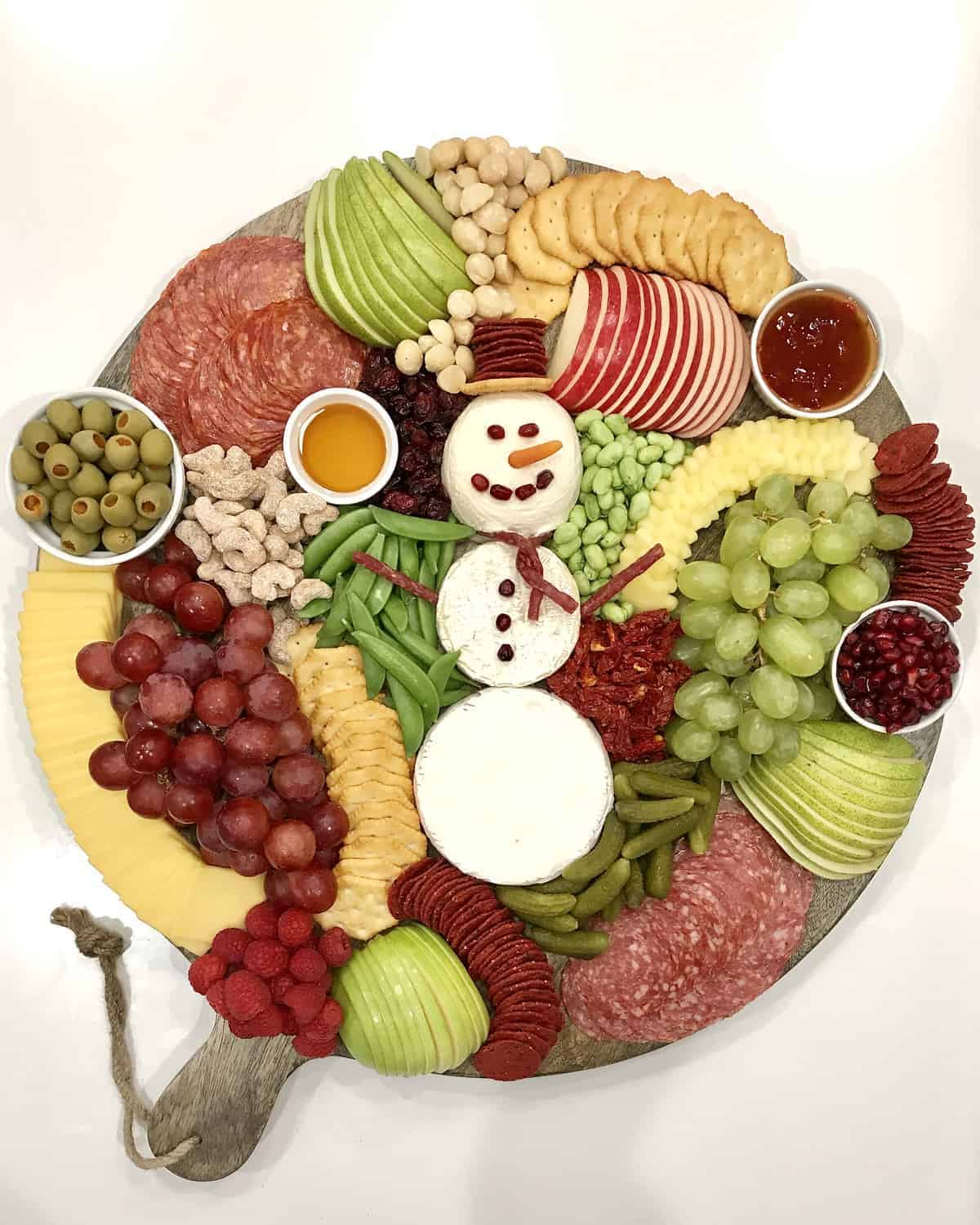 snowman charcuterie board