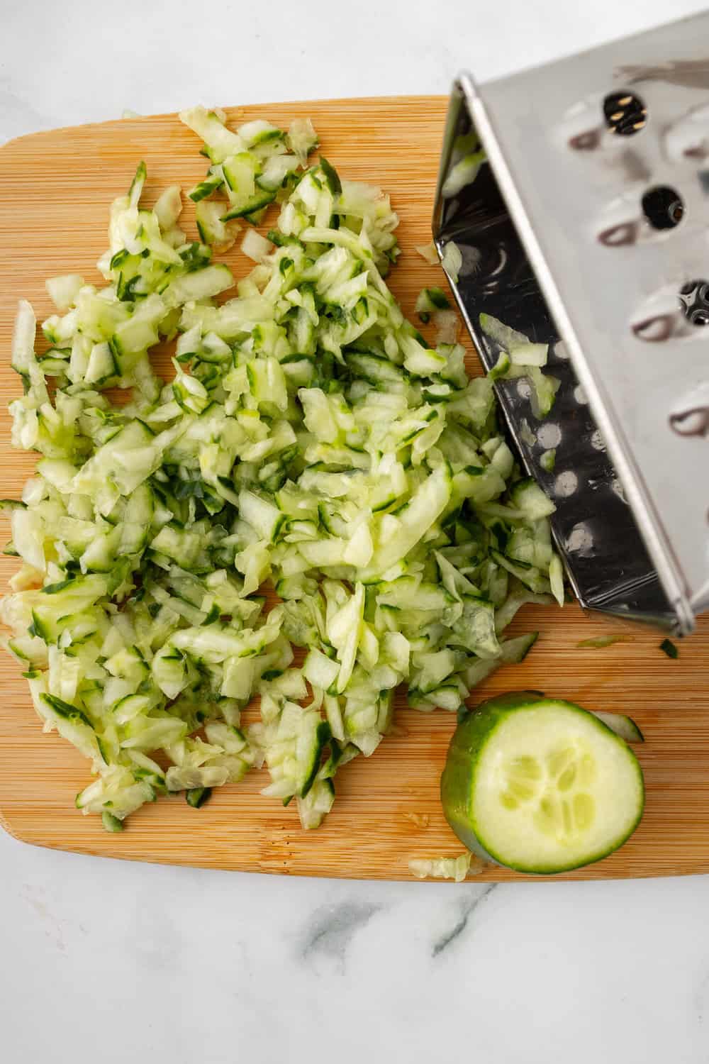 shredded cucumber