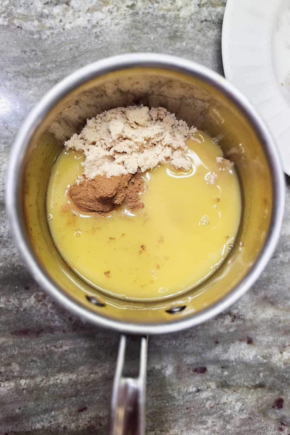 glaze ingredients in a small pot