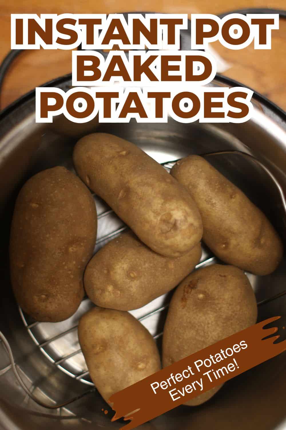 instant pot baked potatoes with text overlay