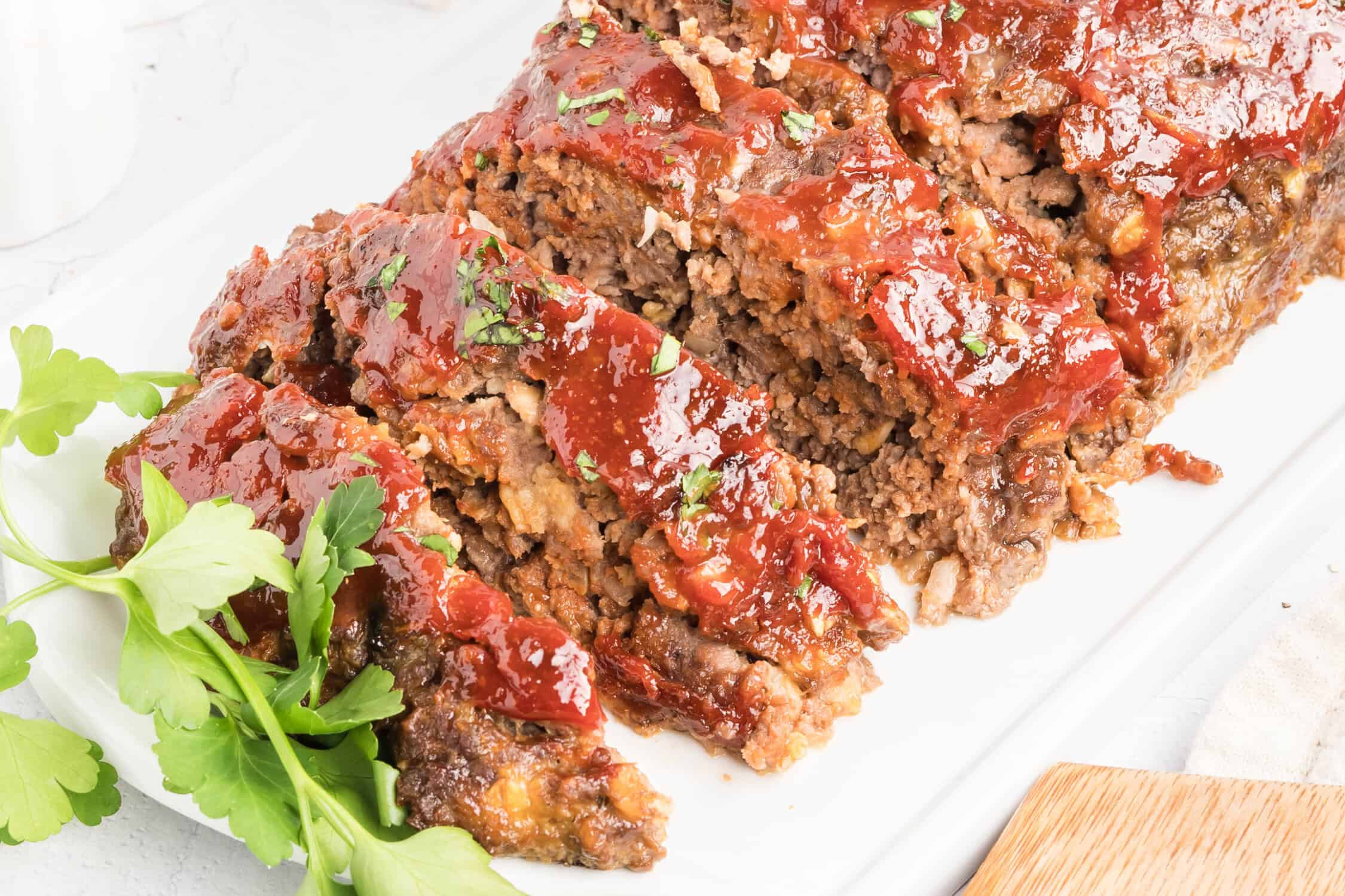 meatloaf with oatmeal sliced on a plate