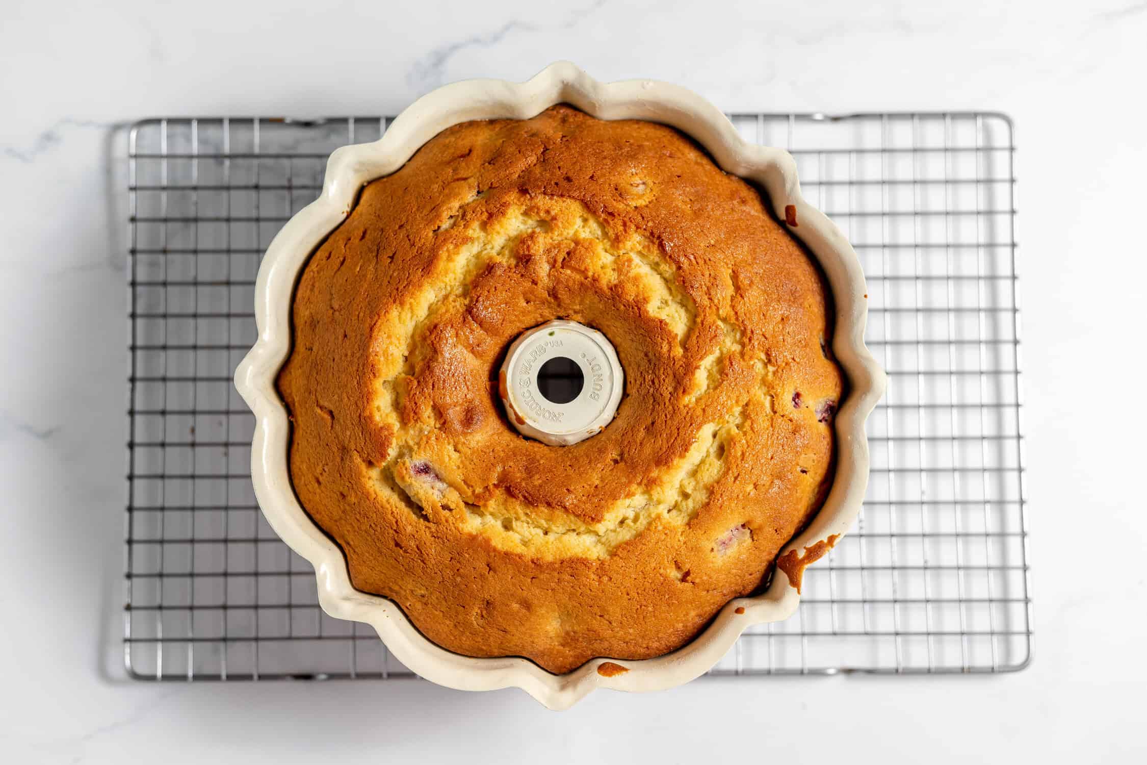 baked cake in bundt pan
