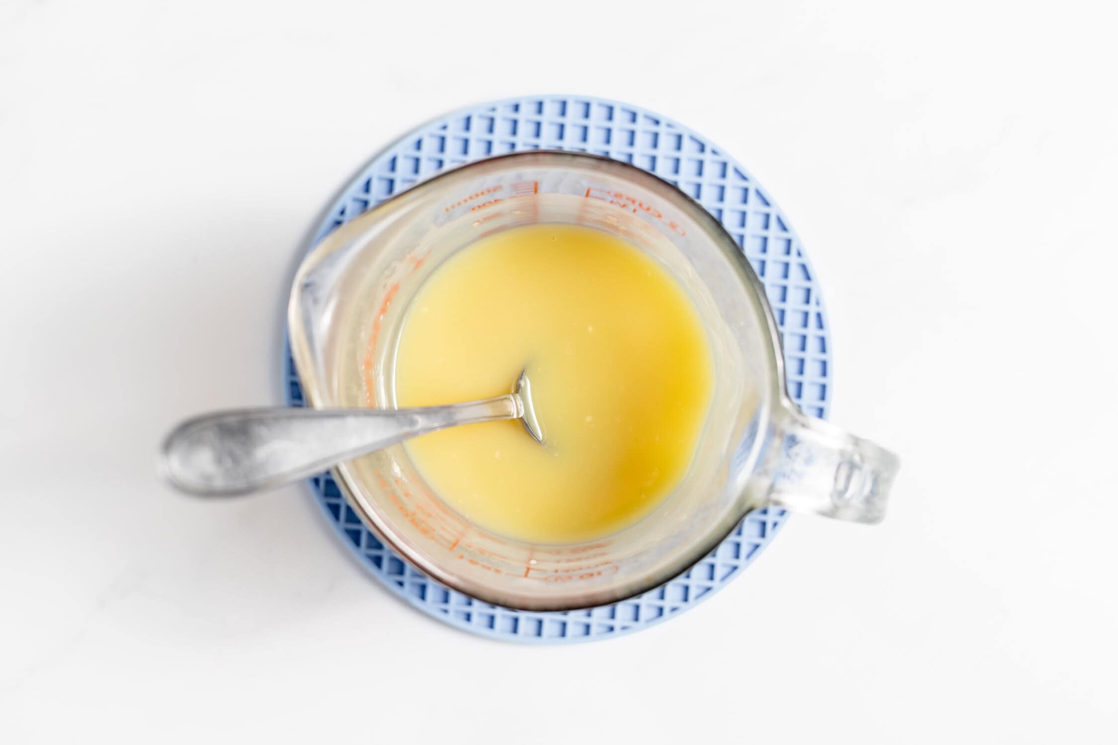 melted white chocolate and heavy cream for ganache