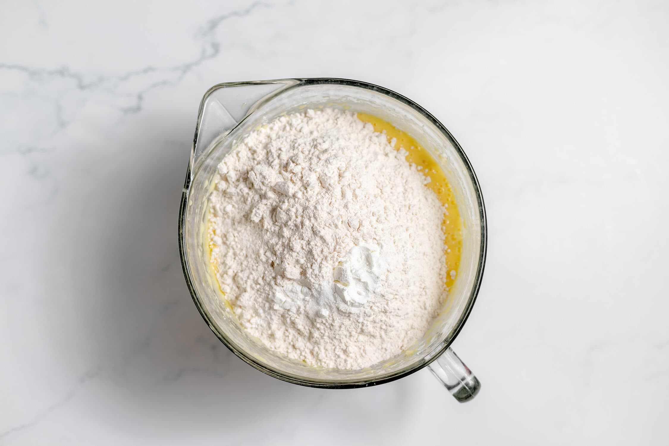 dry ingredients added to mixing bowl
