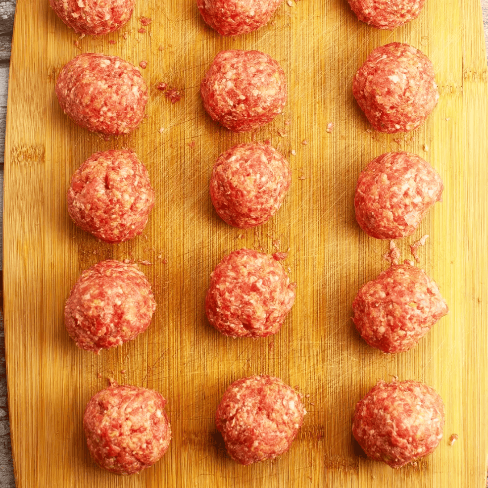 meat shaped into meatballs