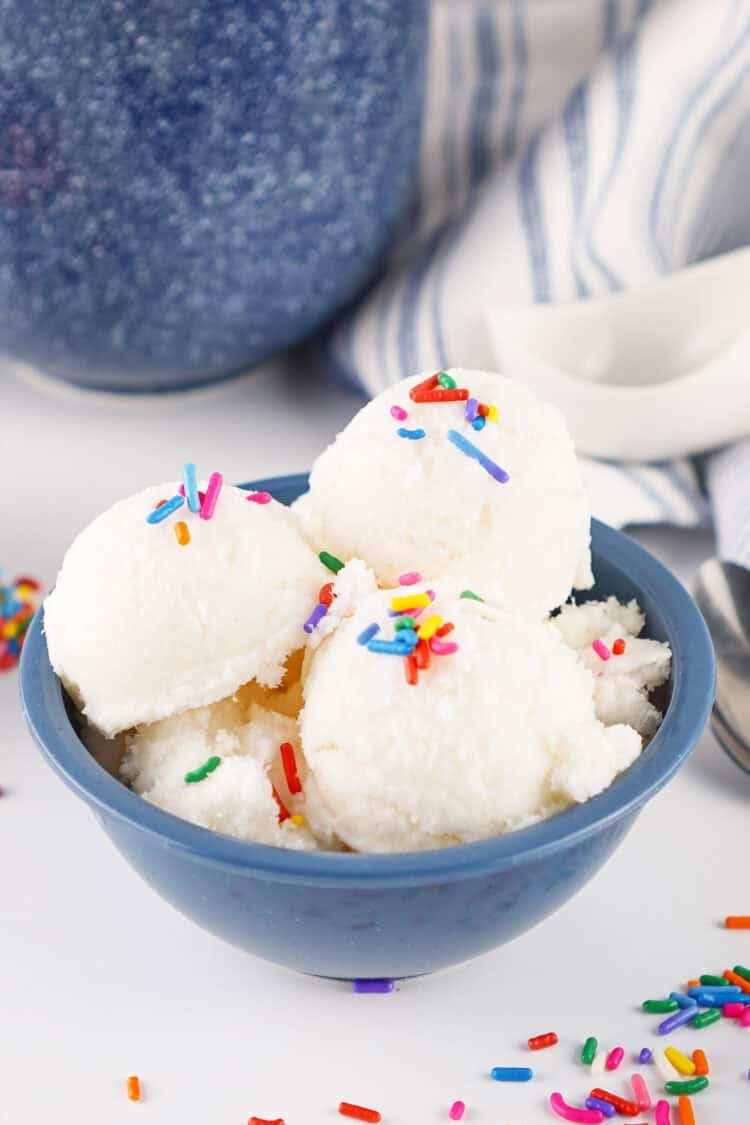 snow ice cream with sprinkles