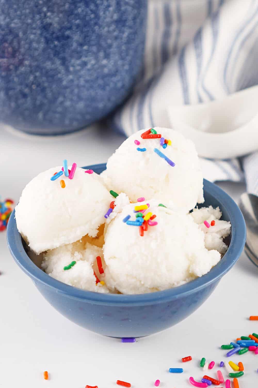 snow ice cream with sprinkles