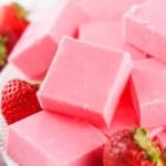 easy strawberry fudge made with 2 ingredients