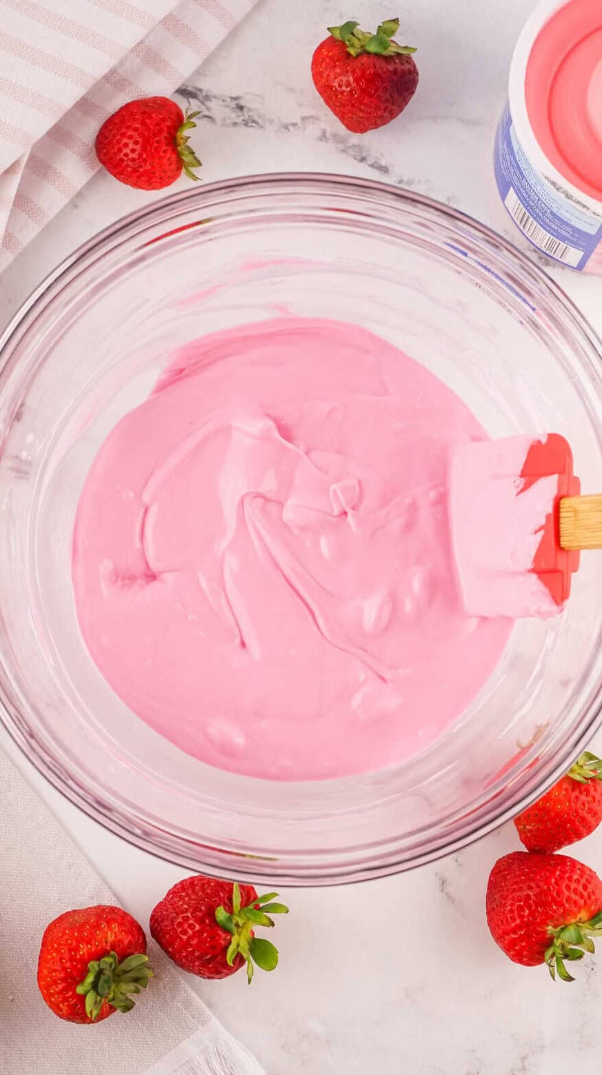 melted pink candy melts