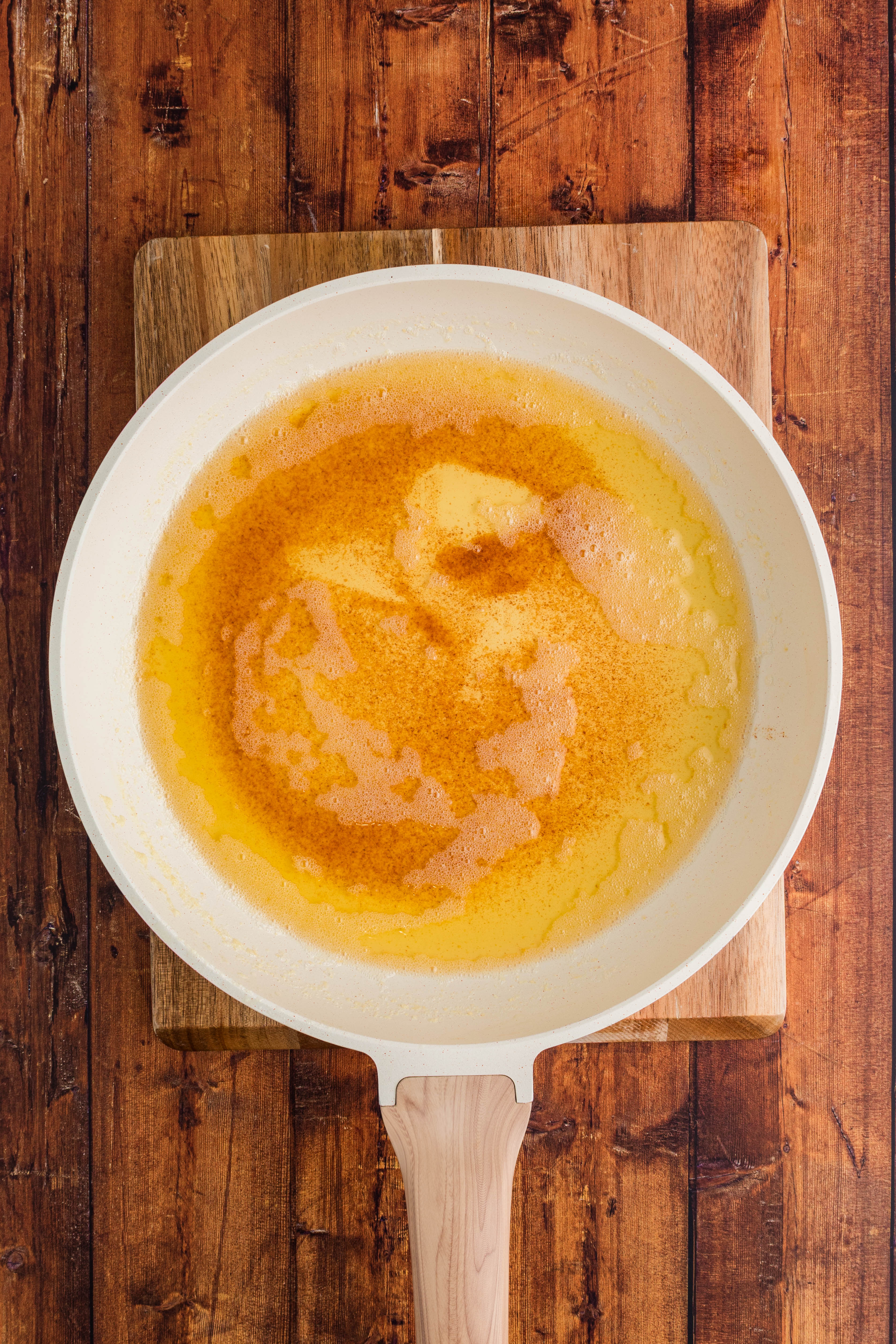 browned butter in a skillet