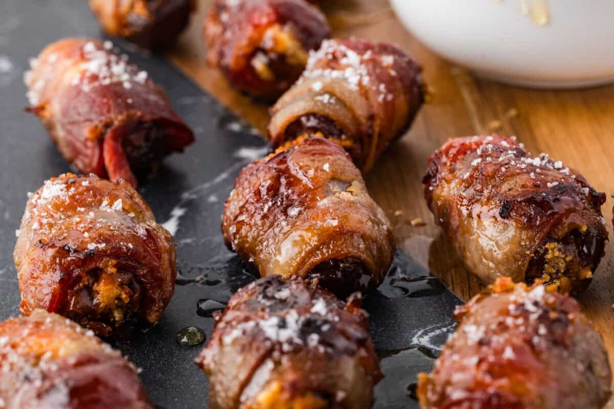 bacon wrapped dates with honey