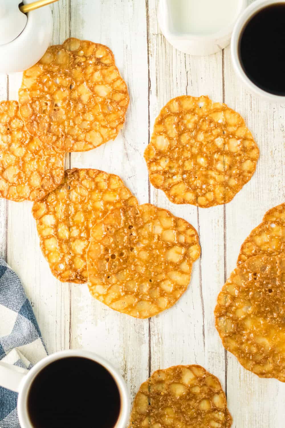 lace cookies on a table