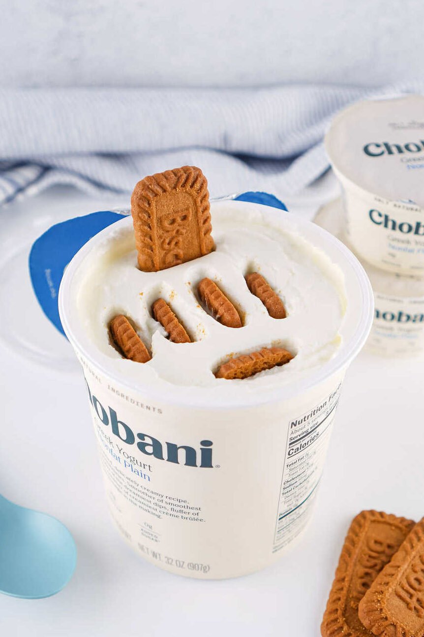 viral japanese cheesecake with biscoff cookies and greek yogurt