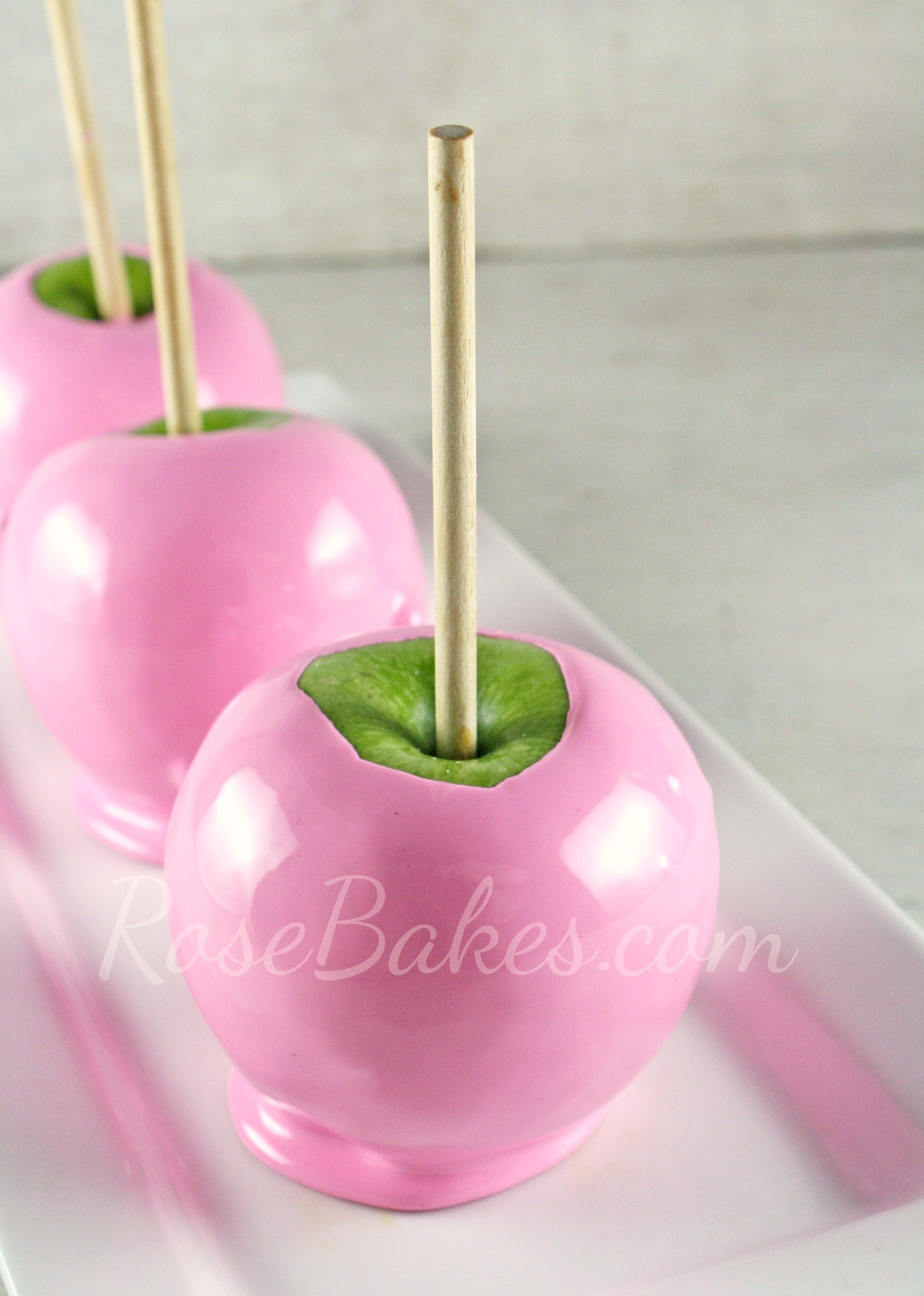 soft pink candy apples