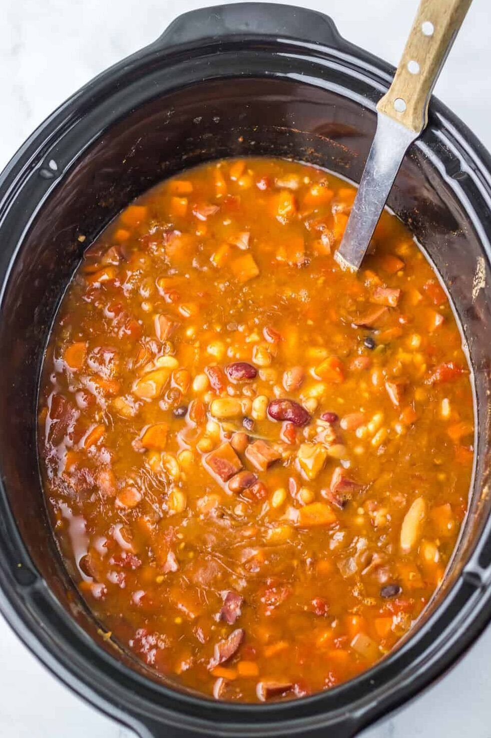 finished 15 bean soup in a crock pot