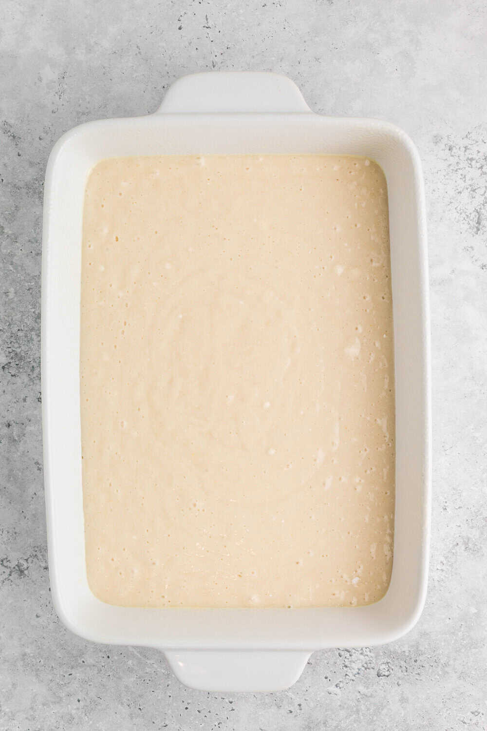 cake mix in 9x13 baking dish