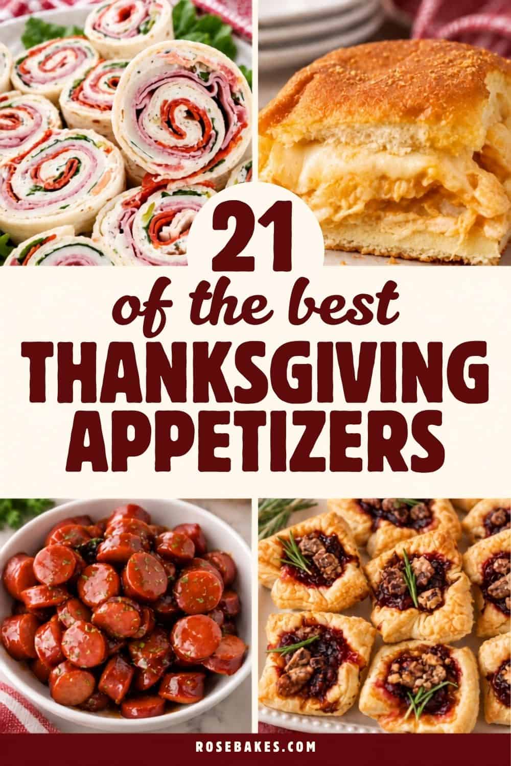 collage of thanksgiving appetizers