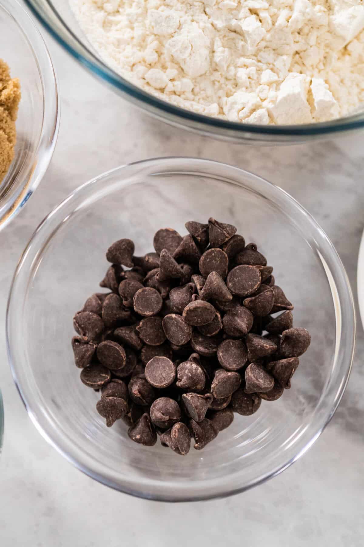 chocolate chips and flour