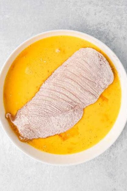 breaded chicken in egg wash