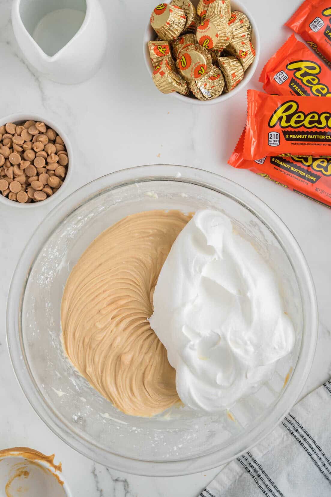 cool whip added to peanut butter pie filling