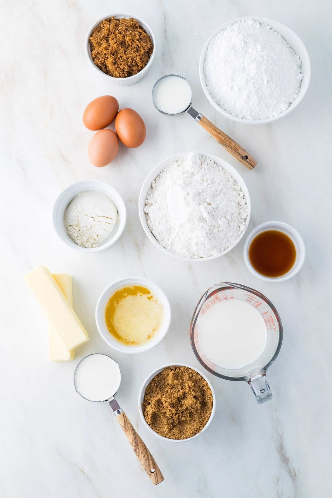 ingredients for caramel cake