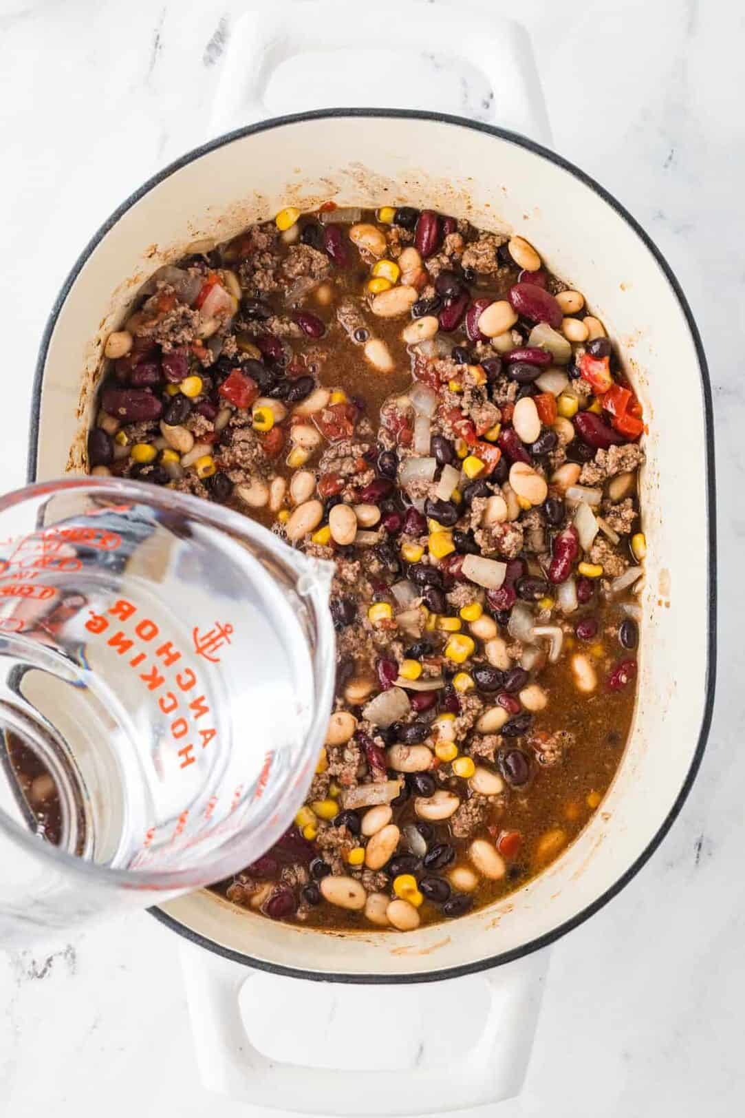add water to the taco soup ingredients
