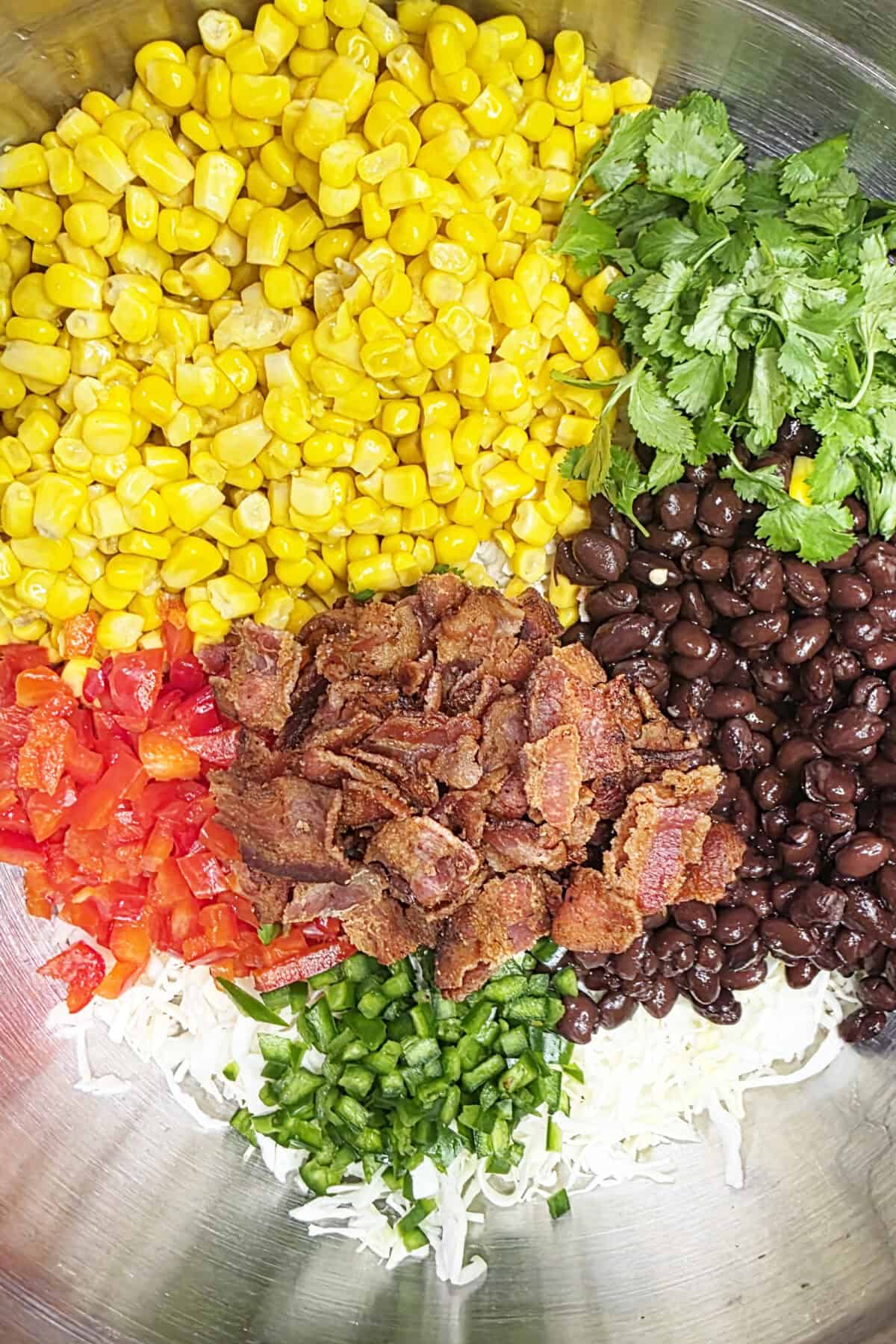 ingredients added to coleslaw in bowl