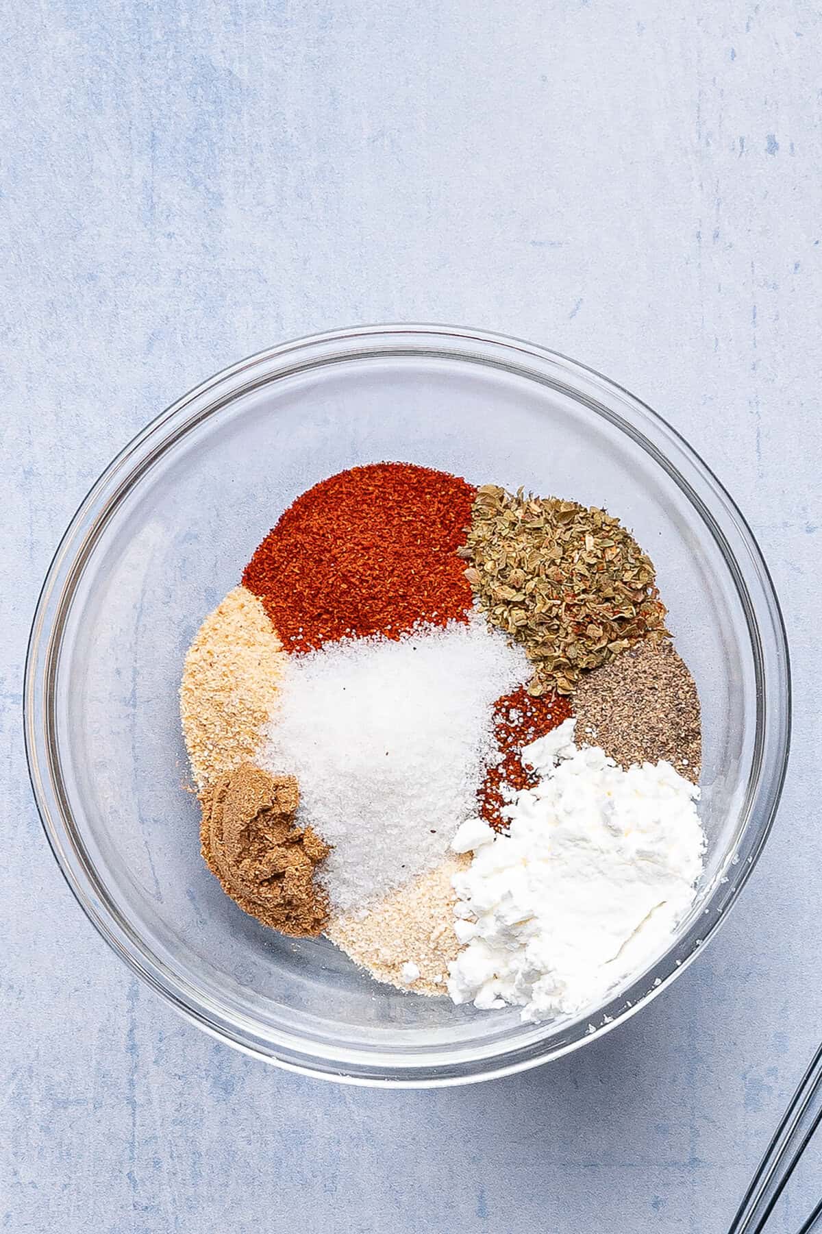 diy taco seasoning ingredients in a clear bowl