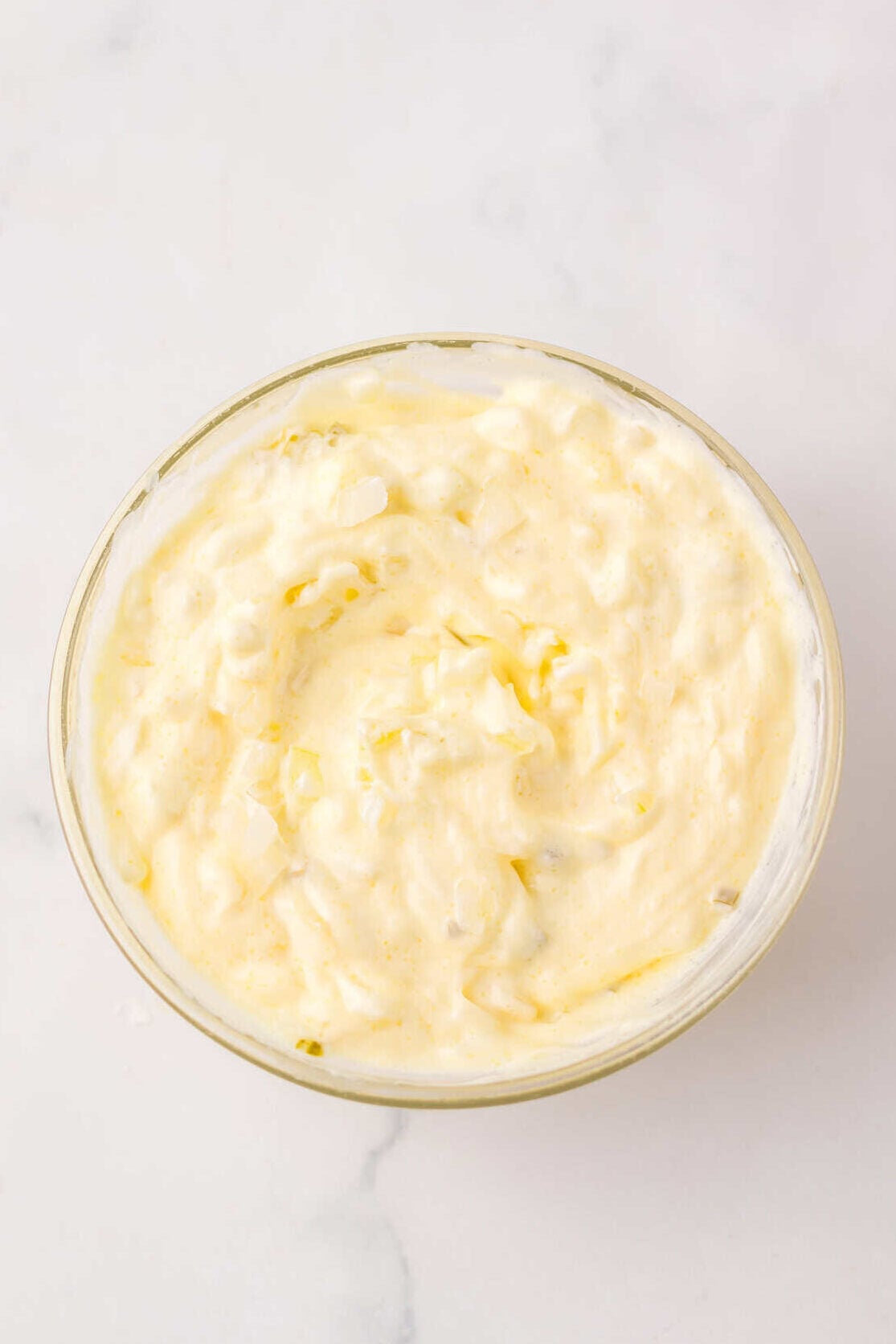 tarter sauce in a white bowl