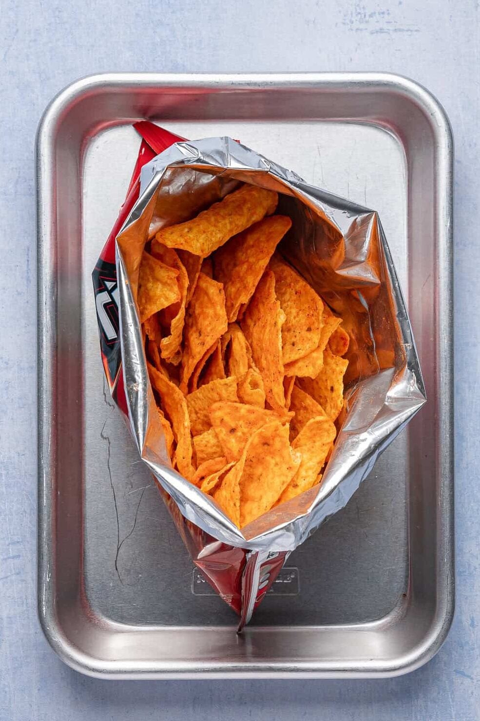 bag of doritos cut open