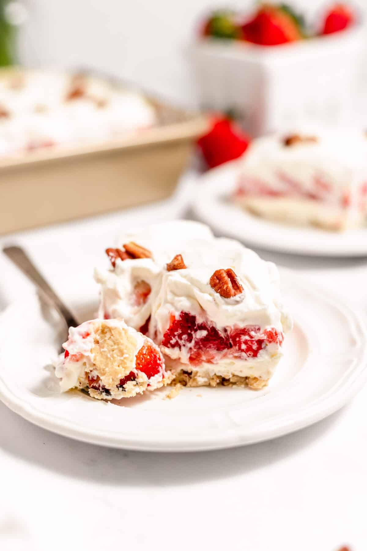 strawberry delight with a bite missing