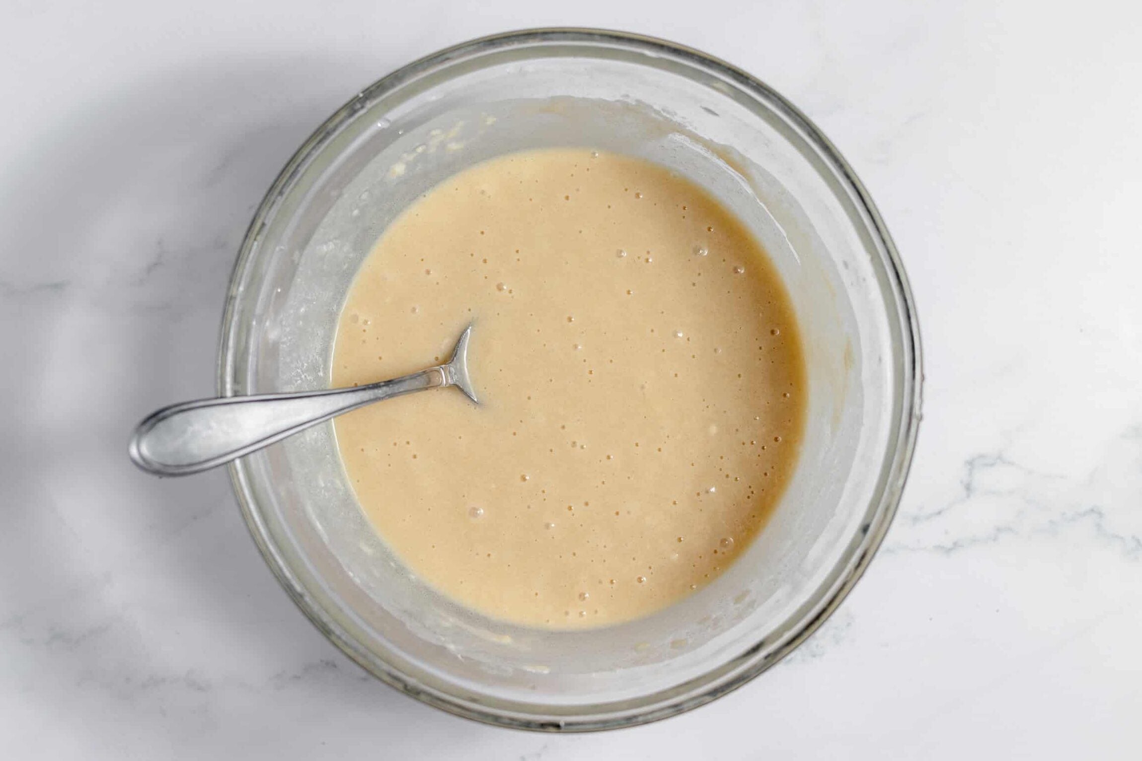 cobbler batter mixed up in bowl