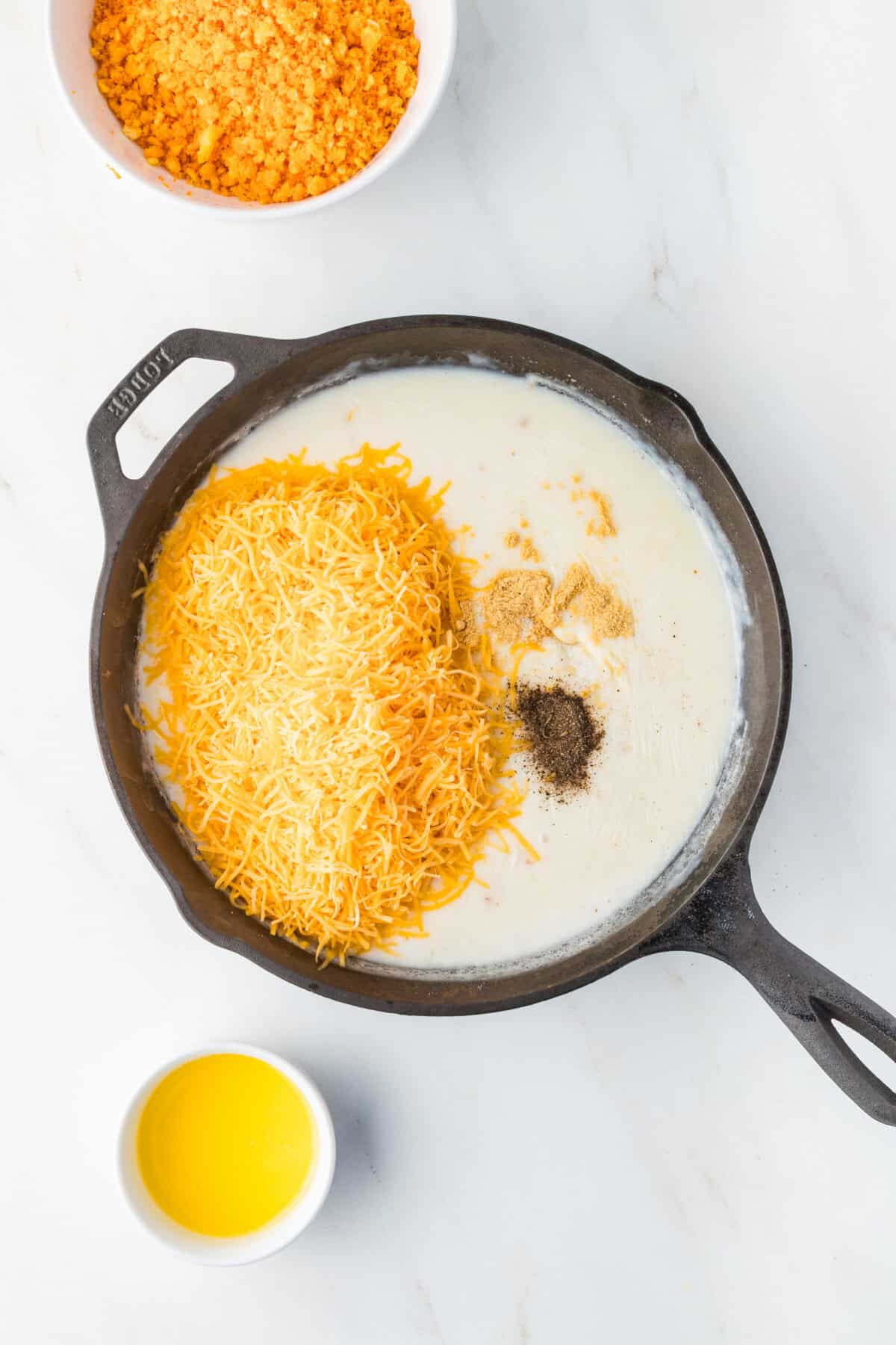 cheese added to milk roux