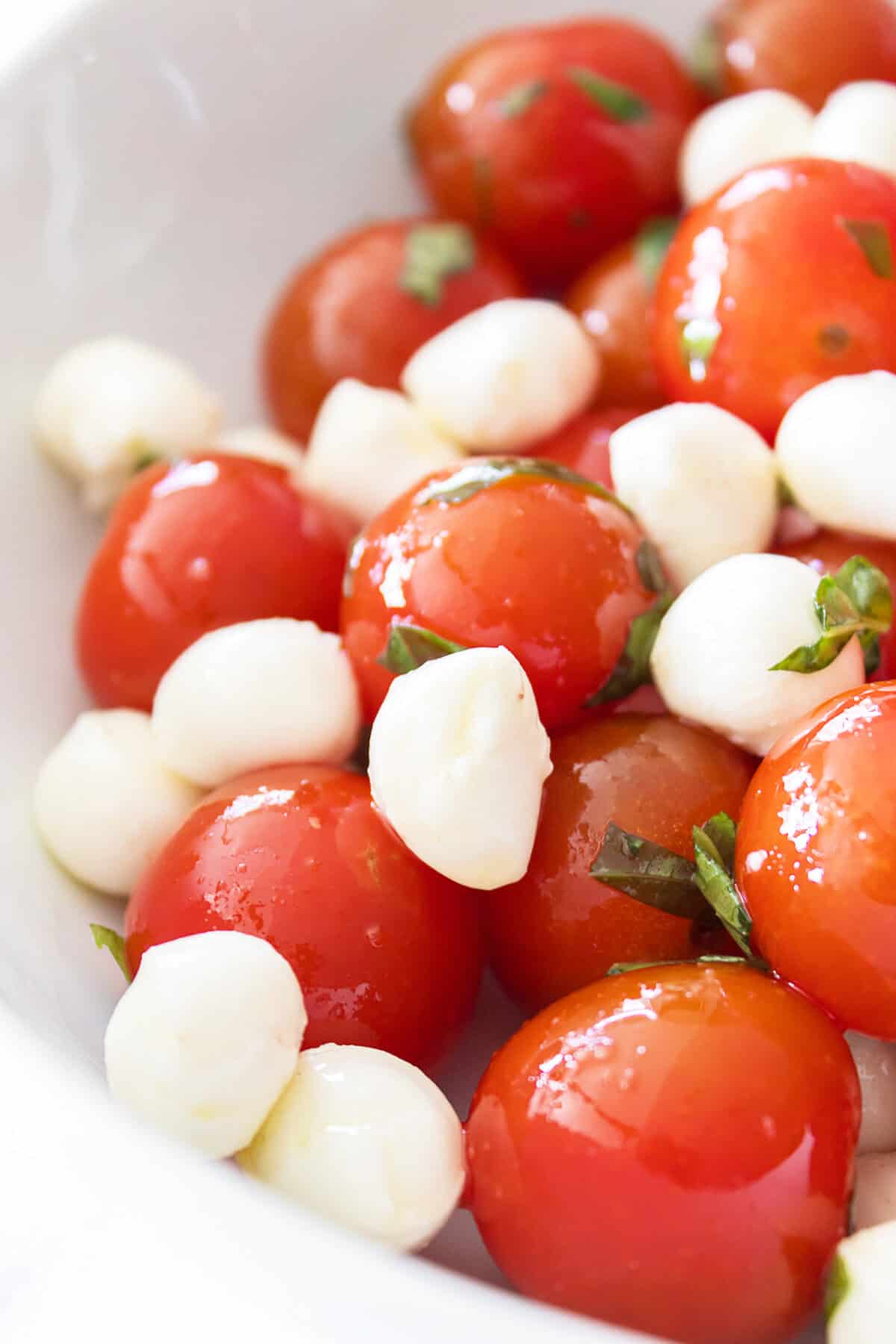 caprese salad with cherry tomatoes