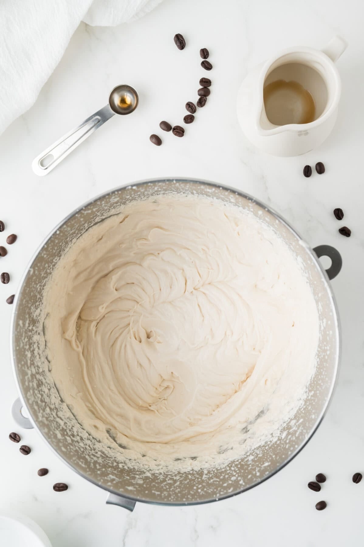 mixed up coffee ice cream ingredients